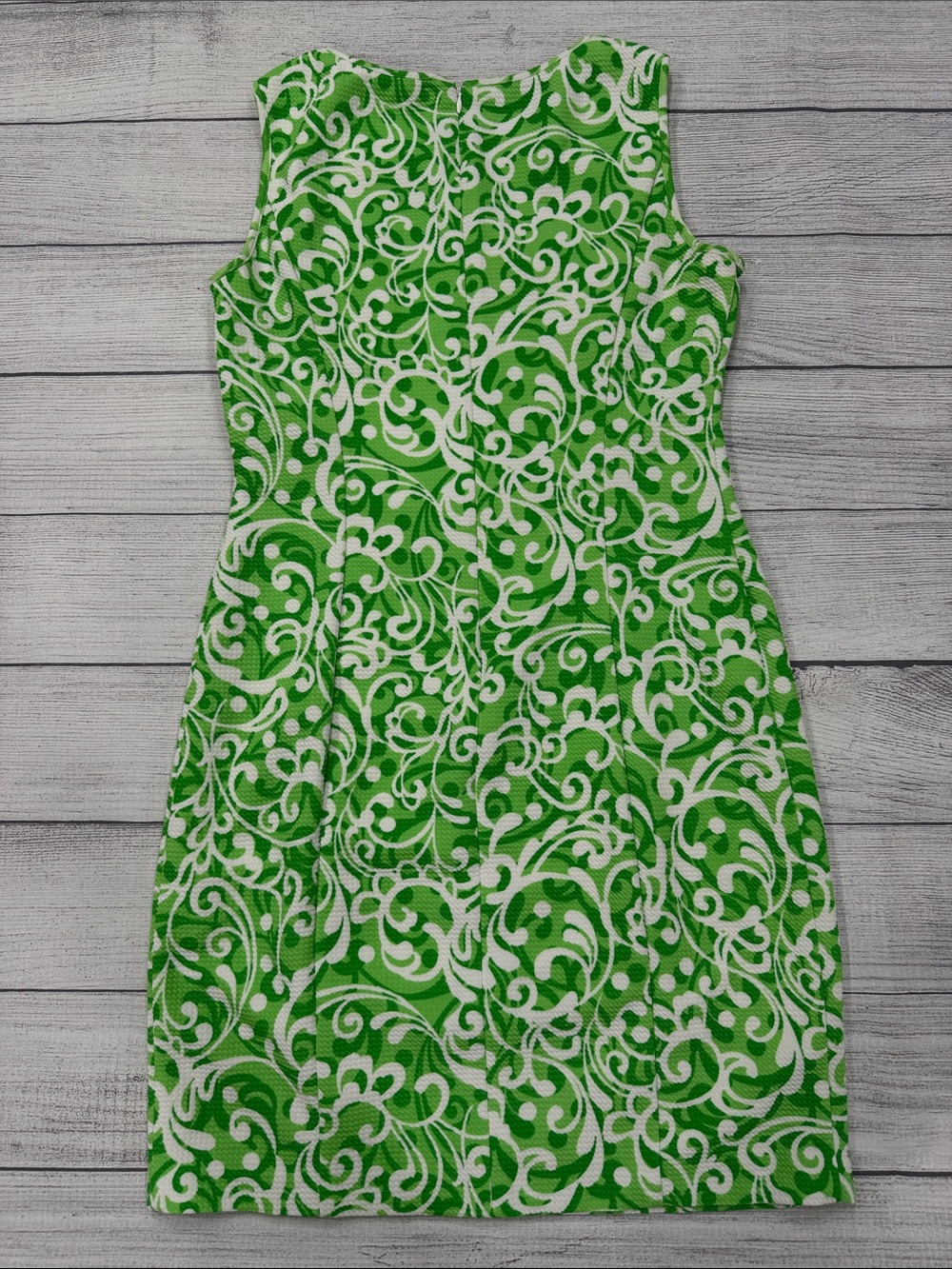 J Howard Green White Lace Overlay Sheath Dress Size 8 - Picture 3 of 3